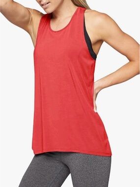 Women's Red Sleeveless Performance Tank Top